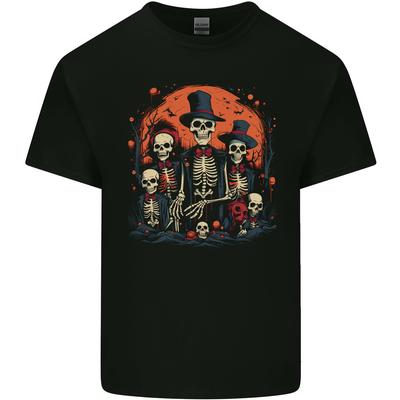 Halloween Skeleton Family With Skulls Mens Light Cotton T-Shirt Unisex T-Shirt
