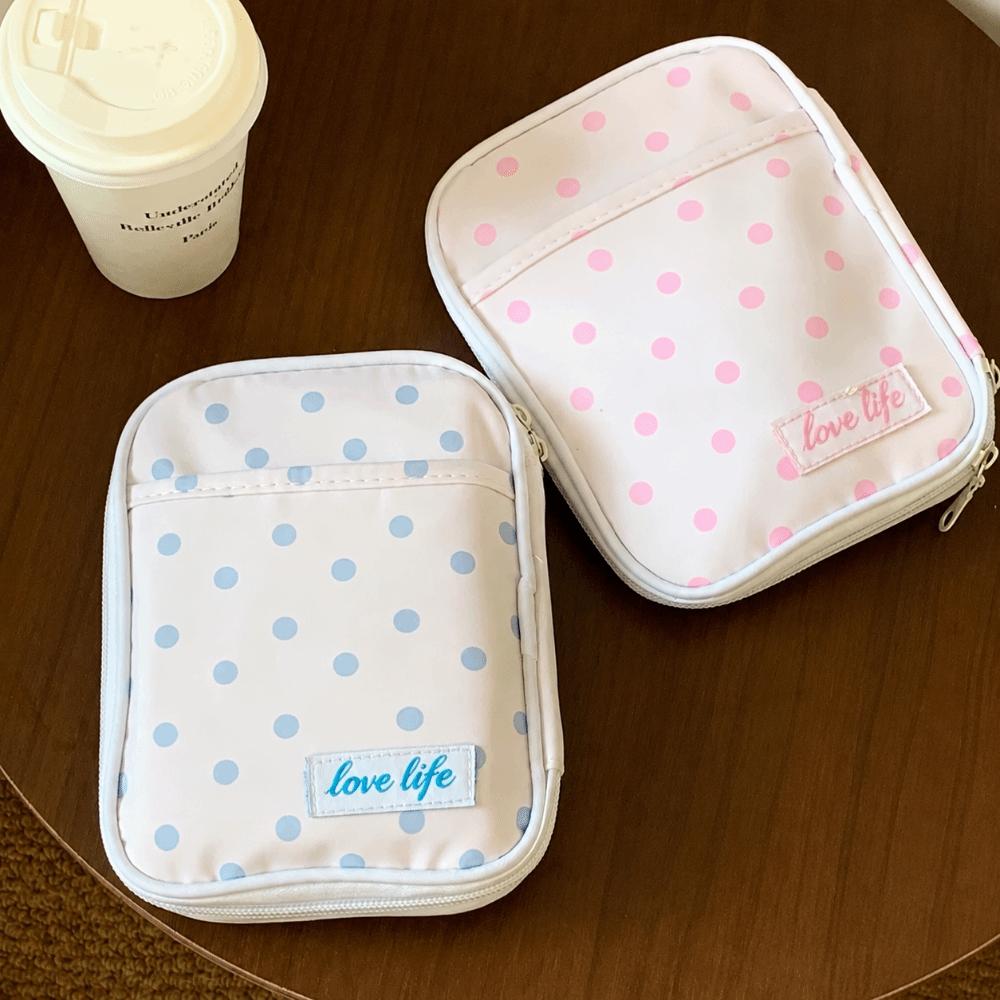 Polka Dot Print Pencil Case Ultra-thin Stationery Bag Durable Pen Bag  Students
