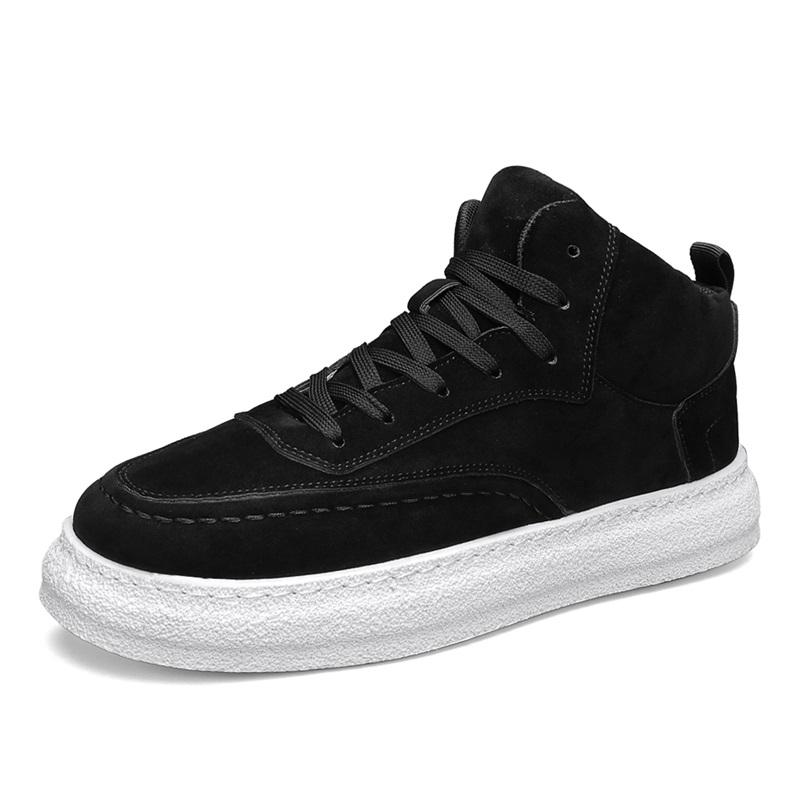 Green Men Sneakers Spring Autumn New High Top Men Casual Thick Soled Trendy Wear Resistant Short Boots Platform Sports Shoes