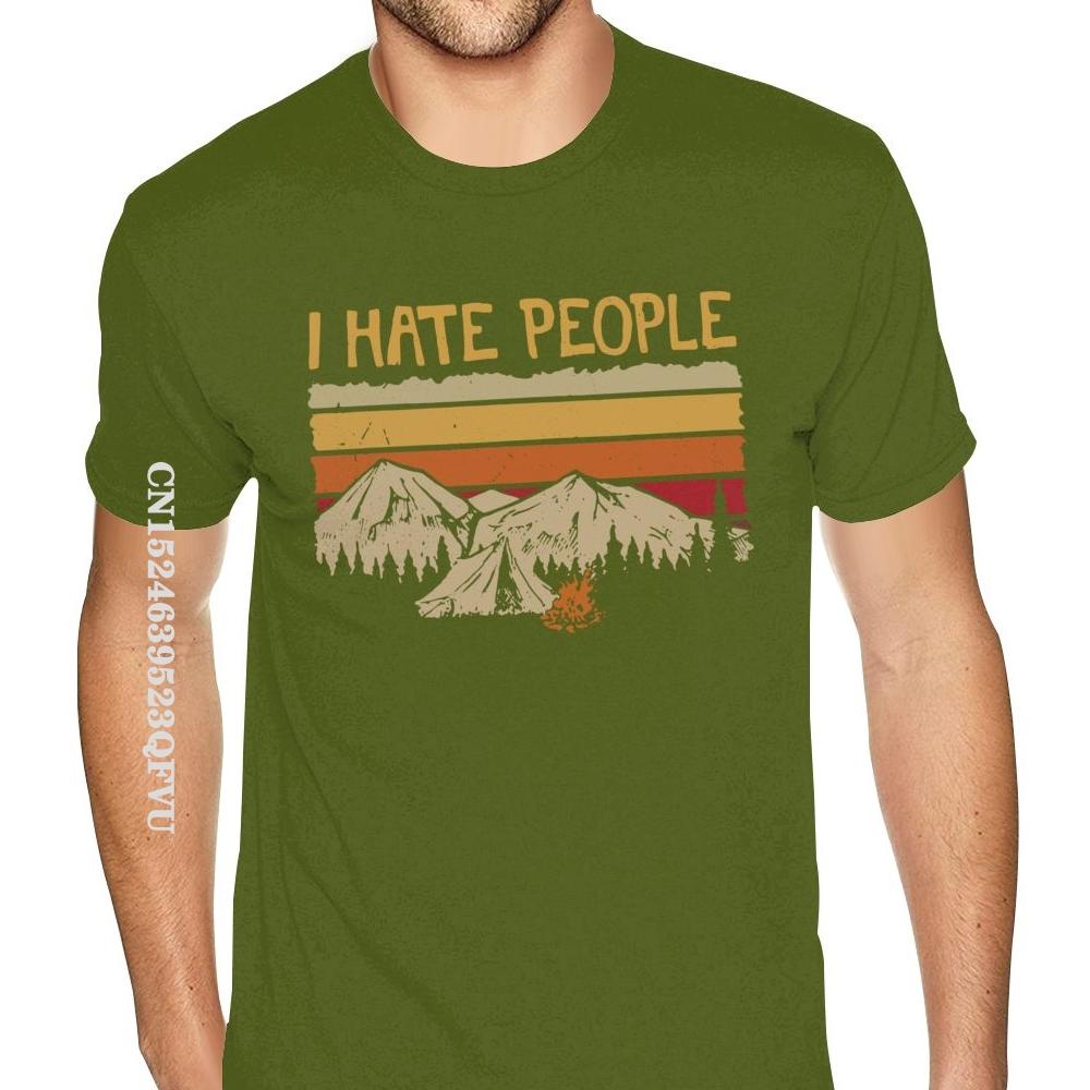 Christmas Mountain Camping I Hate People T-Shirt For Men Personalized Gothic Style Anime Tshirt Kawaii Gothic Style T Shirt