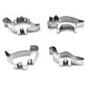 Animal Baking Cutter Easy Release Stainless Steel Dinosaur Shape DIY Baking Cutter Mold for Cake Cookies Pastry 4pcs