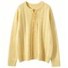 Women's Versatile Cable Knit Sweater - Loose Fit, Soft & Fluffy, Long Sleeve, Lace-Up, Round Neck for Autumn/Winter