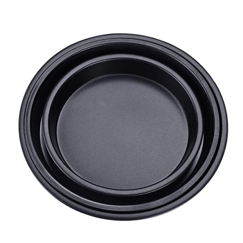 6/7/8/9/10 Inch Round Pizza Mould Plate Pizza Pan Deep Dish Tray Carbon Steel Non-stick Mold Baking Oven Tool Baking Mould Tray