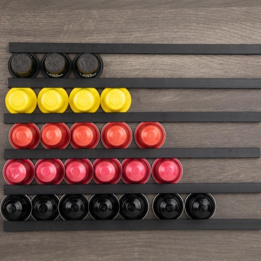Punch-free Design Coffee Pod Keepers Strip Plastic Cabinet Capsule Rack Kitchen Organization