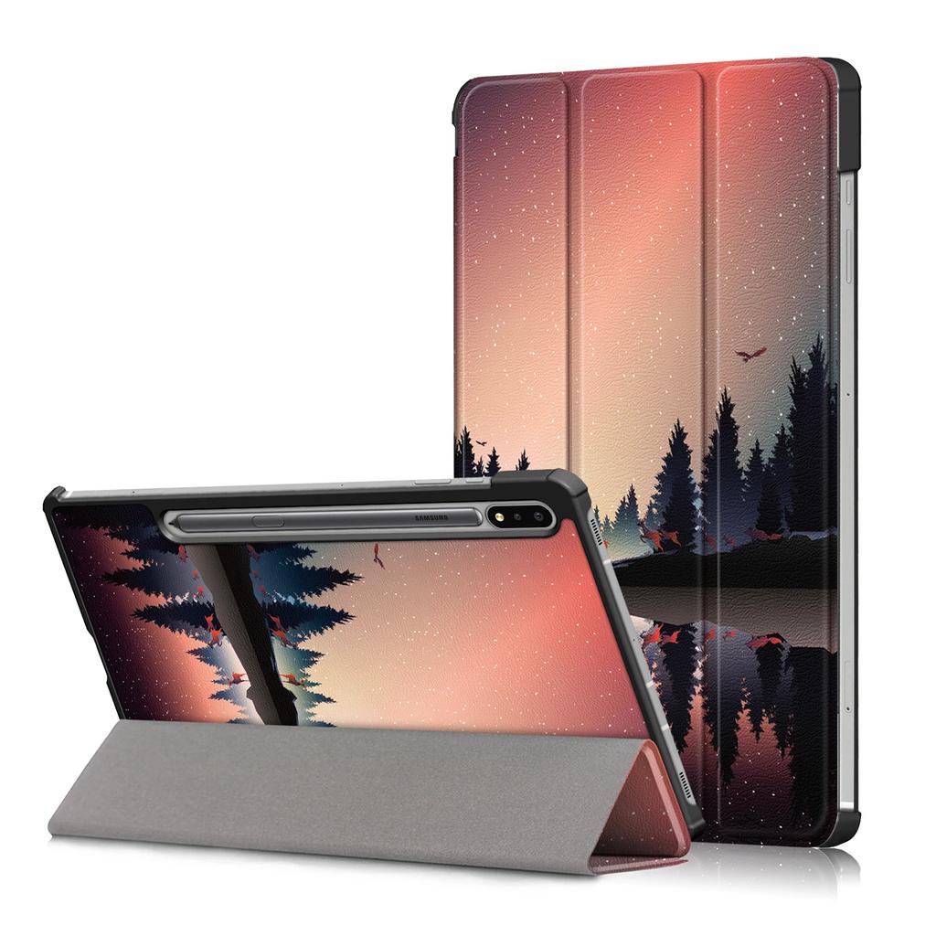 PU Leather Tablet Cover Case for Samsung Galaxy Tab S7 Plus 12.4inch SM-T970 SM-T975 SM-T976 Magentic Protective Folding Stand