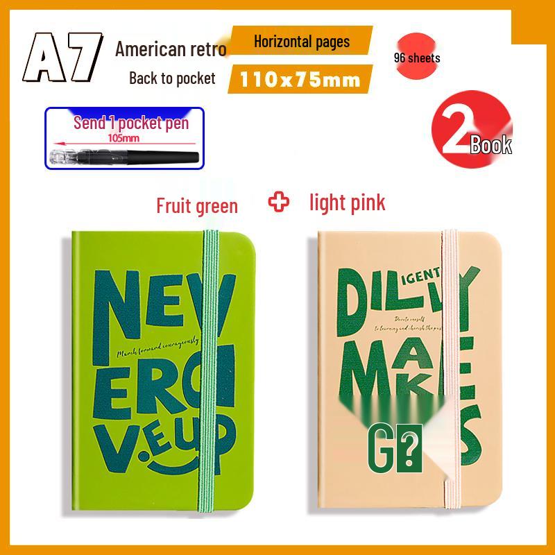 A7 Mini Retro American Pocket-Sized Notebook - Ideal for Students and Birthday Gifts