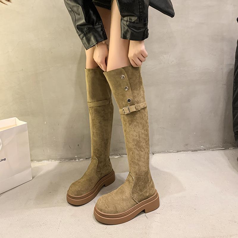 Boots Women's Autumn 2025 Versatile Skinny Retro Temperament Thickness High Over Knee Fashion Boots