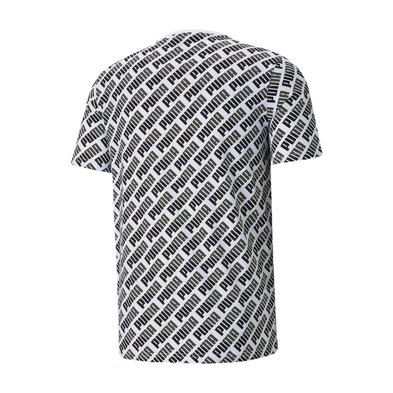 Puma T-shirt Unisex a Maniche Corte con Stampa Integrale Morbida e Comoda Top Bianchi 588829-02