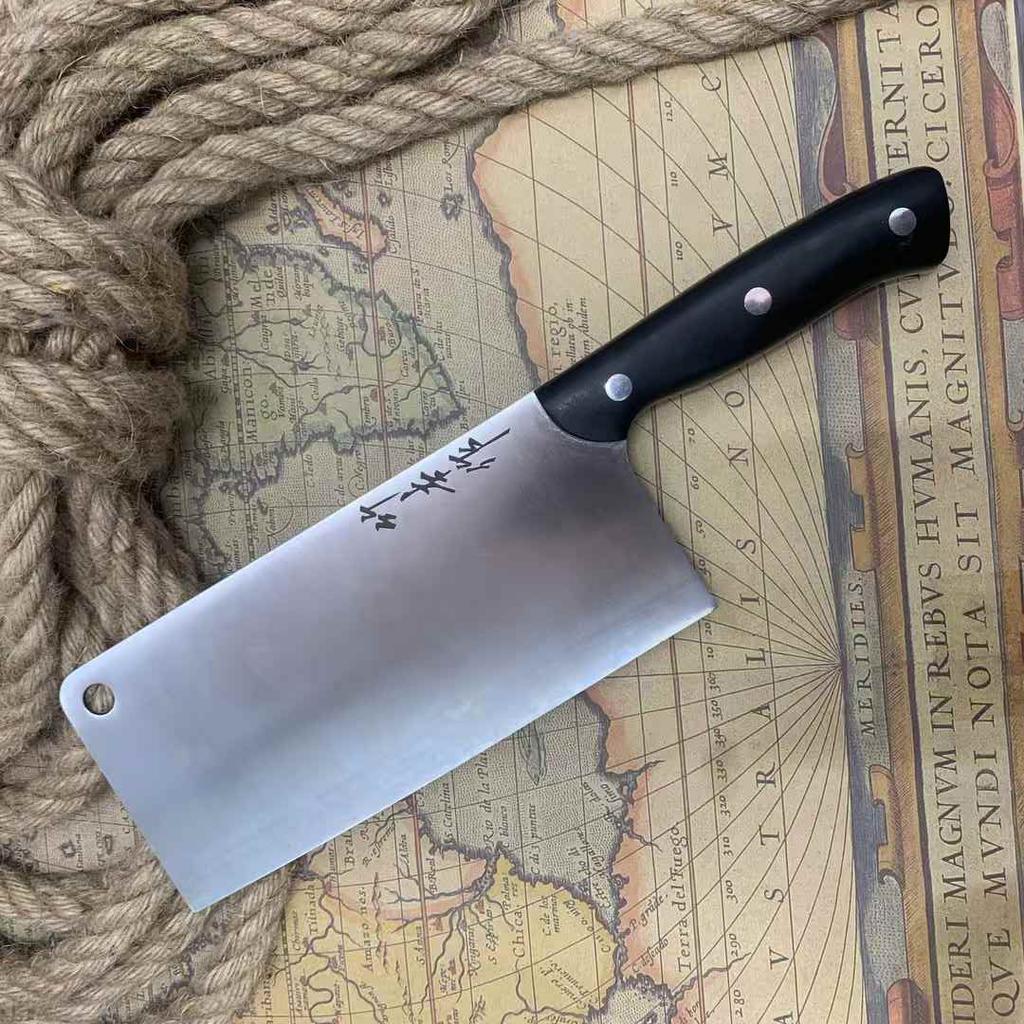 7.5 Inch Slicing Knife 3-layers Tamahagane Steel Blade Ebony Handle Sharp Chef Cleaver Meat Cutting Vegetables Kitchen Knives