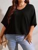 Eye-Catching Plus-Size Batwing Sleeve Top with Stunning Appeal for Going Out.