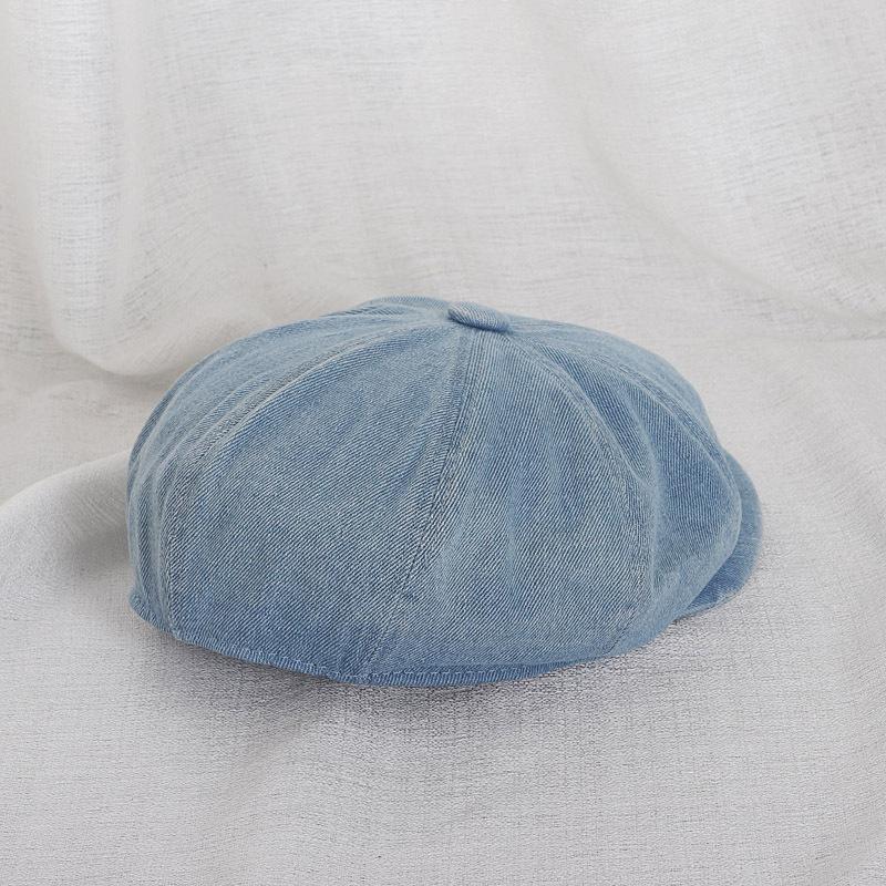 Spring and Autumn Parent-child Children's Denim Washed Children's Hat Adult Peaked Hat Octagonal Newsboy Hat Men's and Women's Forward Hat