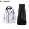 La Chapelle Damen 3-in-1 Outdoor Wasserdichte Jacke und Cargohosen Set