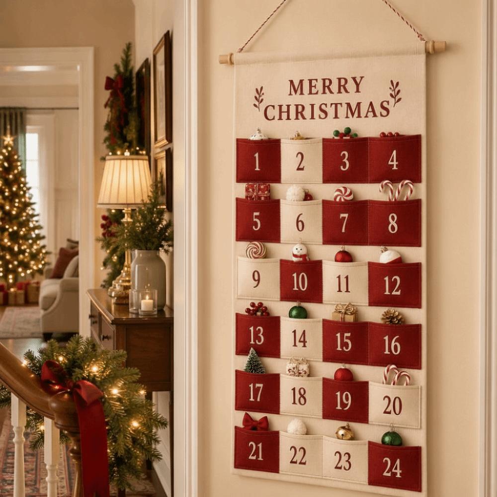 Reusable Christmas Countdown Calendar Fabric Hanging Advent Calendar Advent Calendar Xmas