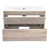 Bathroom Sink Cabinet with Drawer Modern Natural White Wood Grain Heavy Duty Lavatory Wall Mount Wash Basin Vanity Cabinet