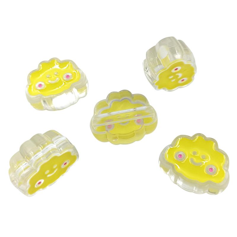

Enamel Cloud Cute Candy Color Loose Beads Charms 5PCS for Jewelry Making Smiling Face Craft Making Necklace Bracelet DIY beads жёлтый
