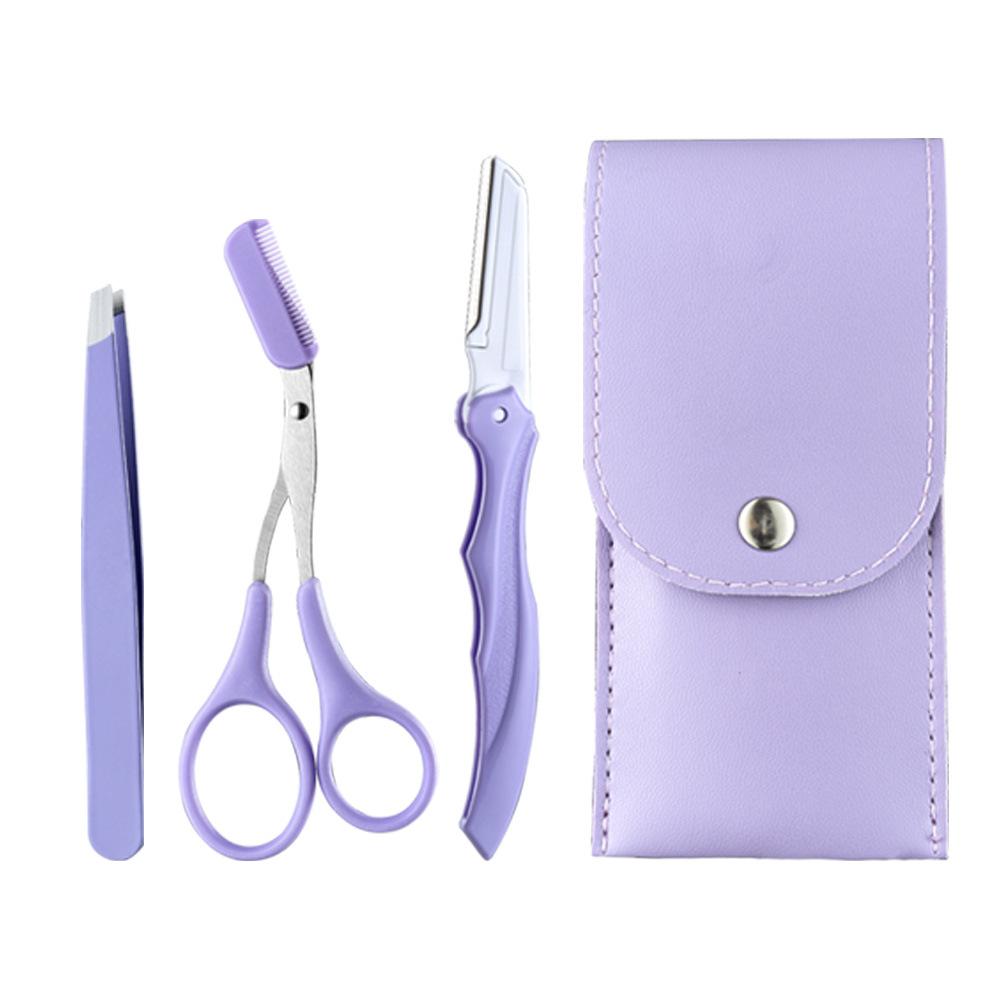 3Pcs Eyebrow Trimmer Set Stainless Steel Beauty Makeup Tool Safety Eyebrow Razors