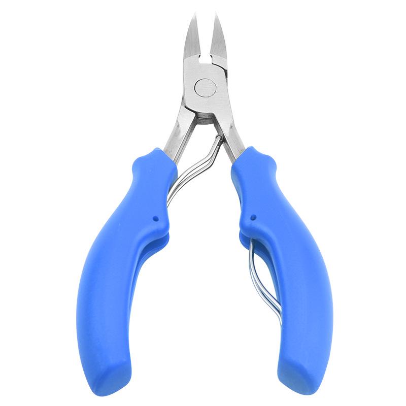 Stainless Steel Pincer Nail Clipper with Plastic Handle - Ingrown Toenail & Cuticle Nipper for Foot Care and Manicure