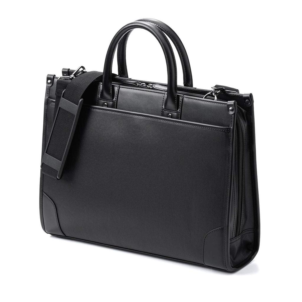 Sanwa Direct Business Bag, Water-Resistant, 2-Way, A4 Compatible, Wide-Opening Side Zipper, Lightweight, 200-BAG110WP