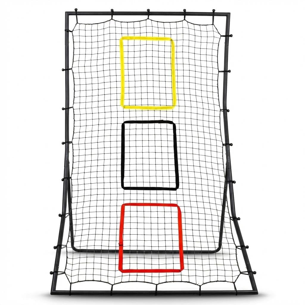 Softball Baseball Back Net - 6 x 4 Feet Rebounder for Pitching and Fielding, 3 Goal Zones