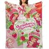 Soft Funny Throw Blanket Strawberry Shortcake Plush Cartoon Print Perfect For Travel Or Home Custom Blankets
