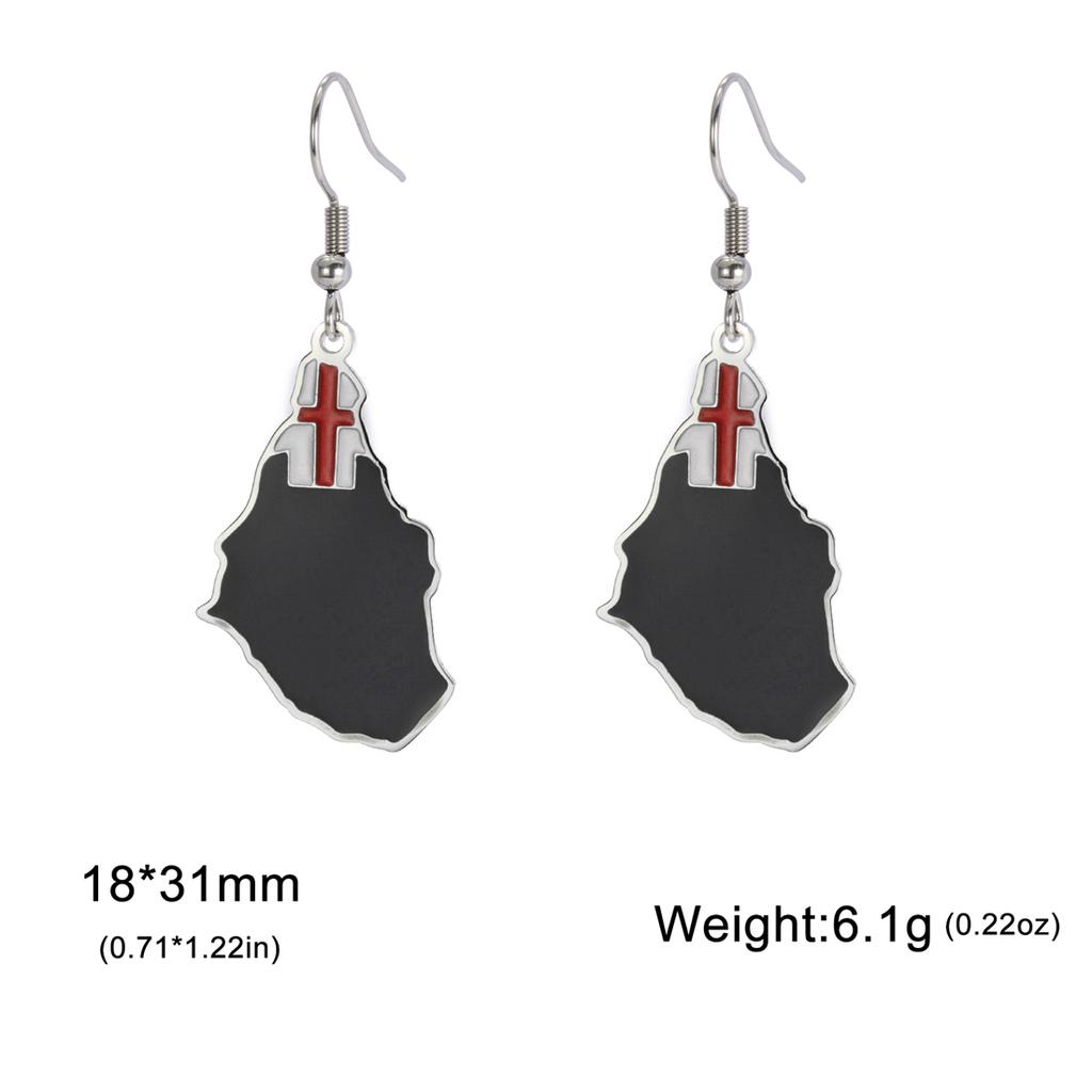 Fashion Montserrat Island Map Earrings Women United Kingdom Montserrat Flag Pendant Earring Jewelry Gifts Wholesale