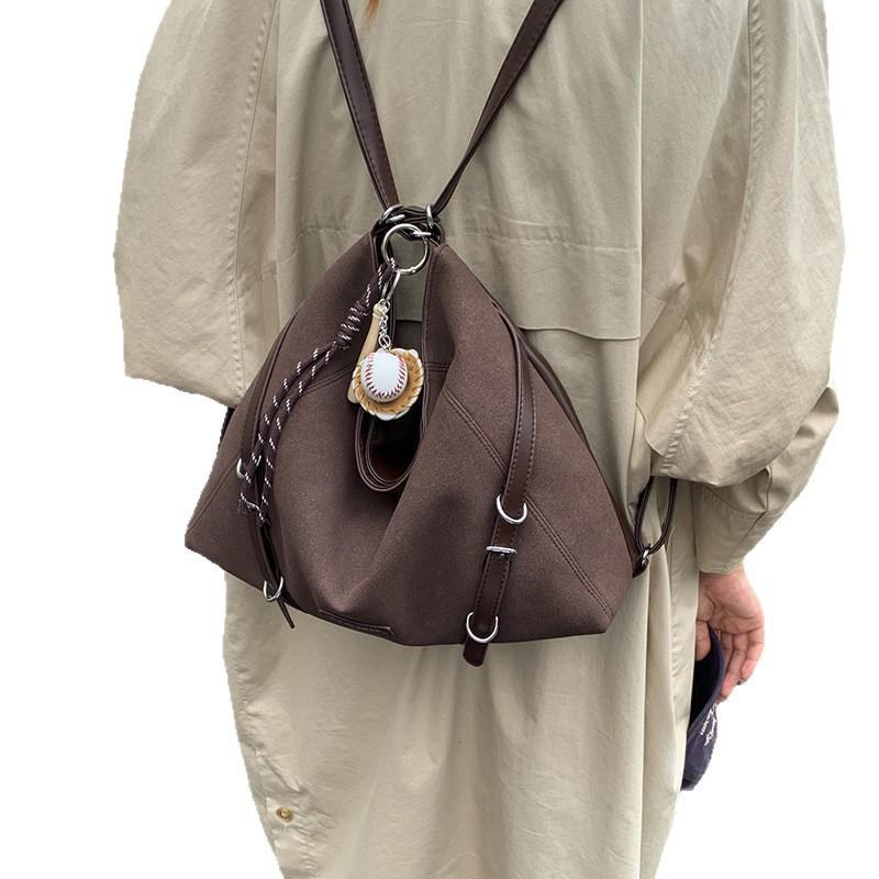 Multifunktionaler Damen-Crossbody-Rucksack aus Wildleder - Großes Fassungsvermögen, Lässiger Stil für Herbst/Winter 2025