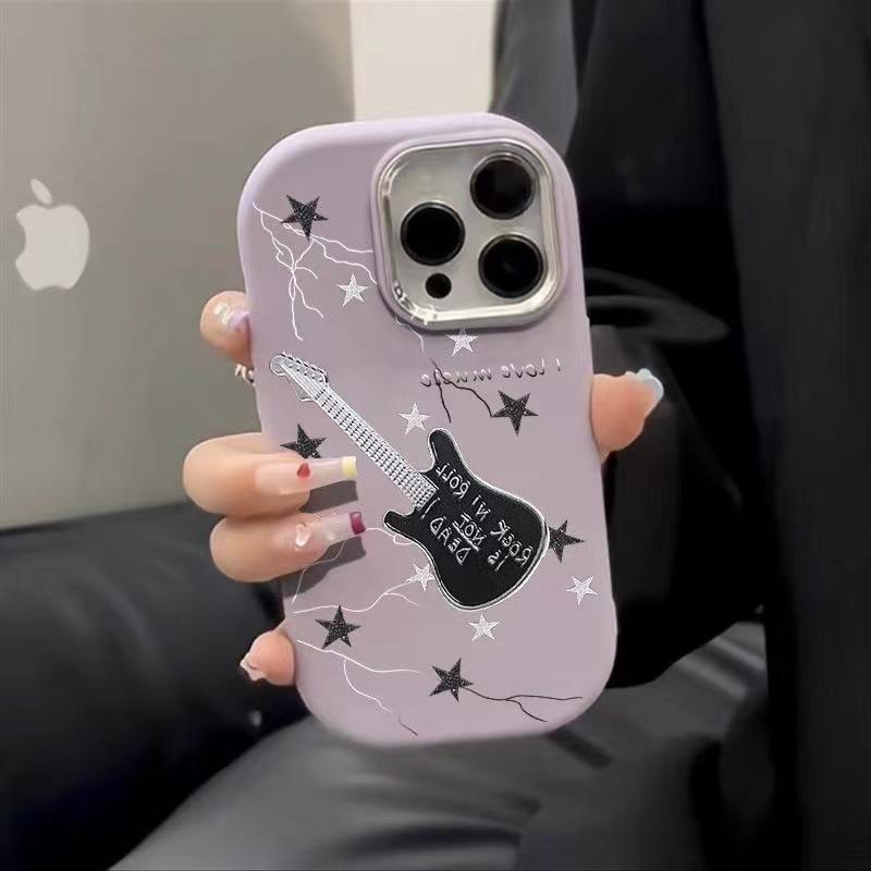 

Lightning Guitar Подходит для Apple 15pro, Европейские и американские чехлы для телефонов 16promax, Персонализированный 14plus и Ударопрочный 11 iphone14promax