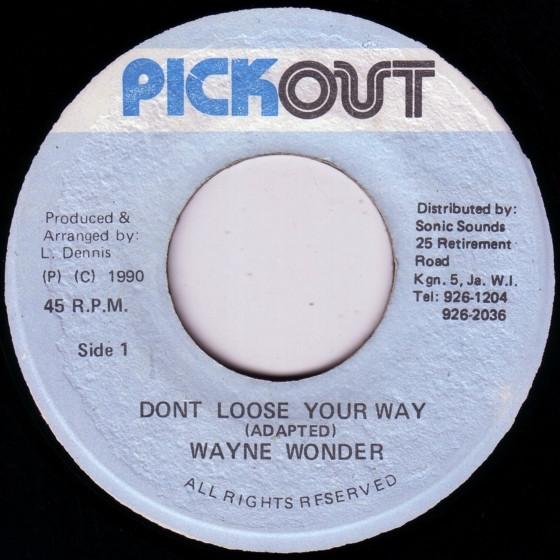 

7inch Record WAYNE WONDER Dont Loose Your Way NONE Pickout 1990 Jamaica Reggae Ska Dub Used