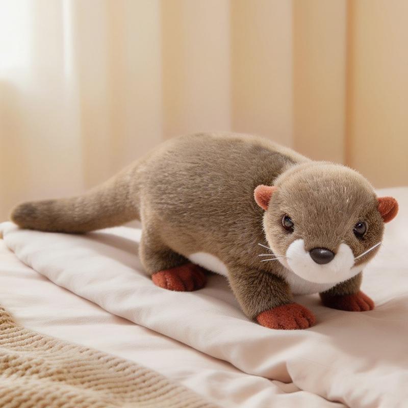 Nuovo Peluche Lontra Adorabile Realistica 35cm Lontra Peluche Giocattolo Peluche Animale di Peluche Giocattolo Bambola Rassicurante Kawaii Bambino Regalo di Compleanno Natale