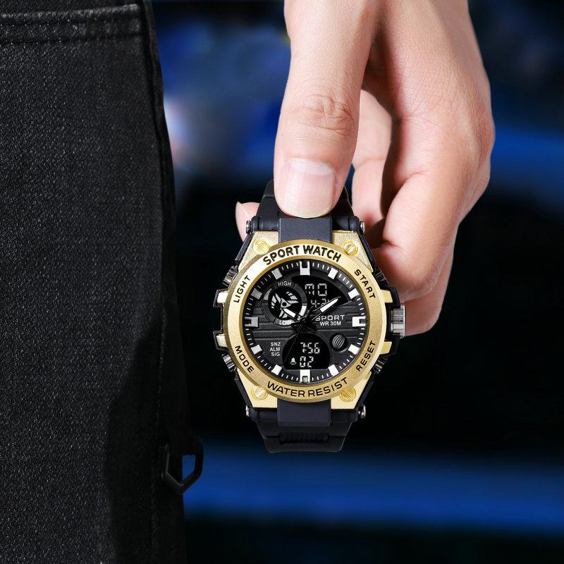 Iron Star Fashion Double Display Men'S Sports Watch Multifunctional Male Student Timing