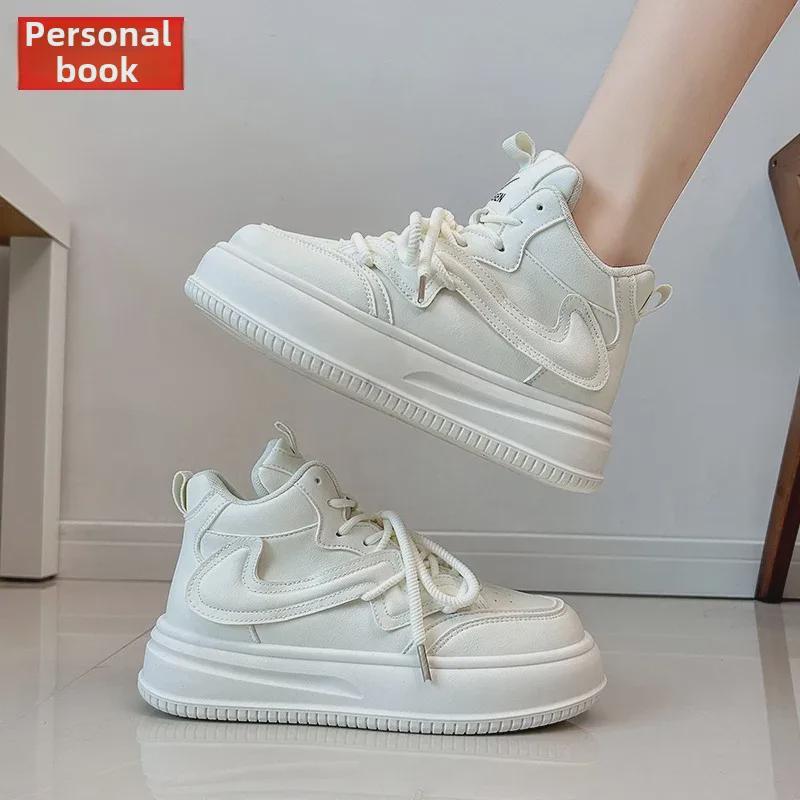 2025 Spring White Platform Sneakers for Women - Korean Style Casual Sports Shoes S6102051