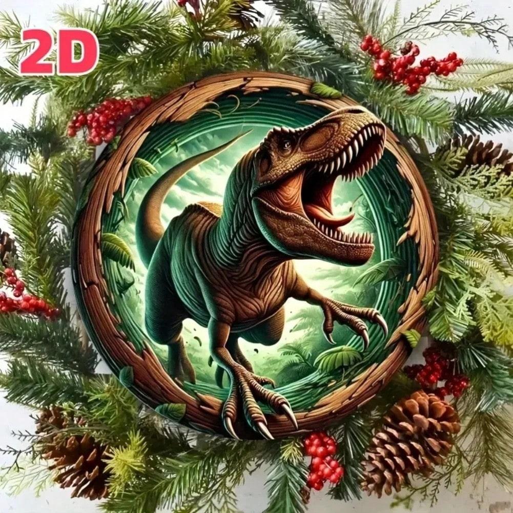 Vintage Dinosaur Metal Art Jungle Wall Decor Indoor Outdoor 20x20