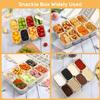 Snackle Box, Divided Serving Tray with Lid and Handle - Portable Snackle Box Charcuterie Container, Clear Snack Platter Organizer, 8 Compartments