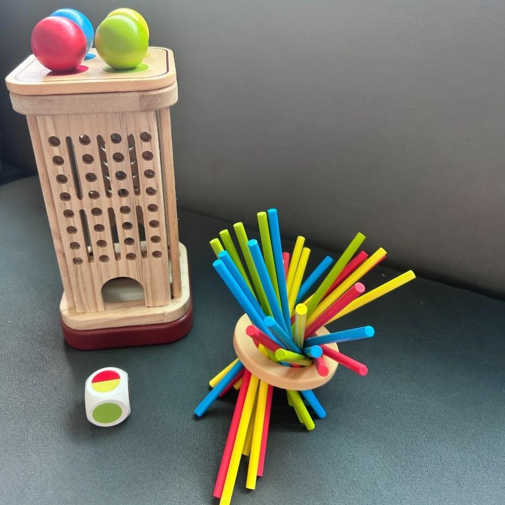 Fun Wooden Stick Board Game Wooden Stick Tower Toy Set Parent-child Interactive Toy