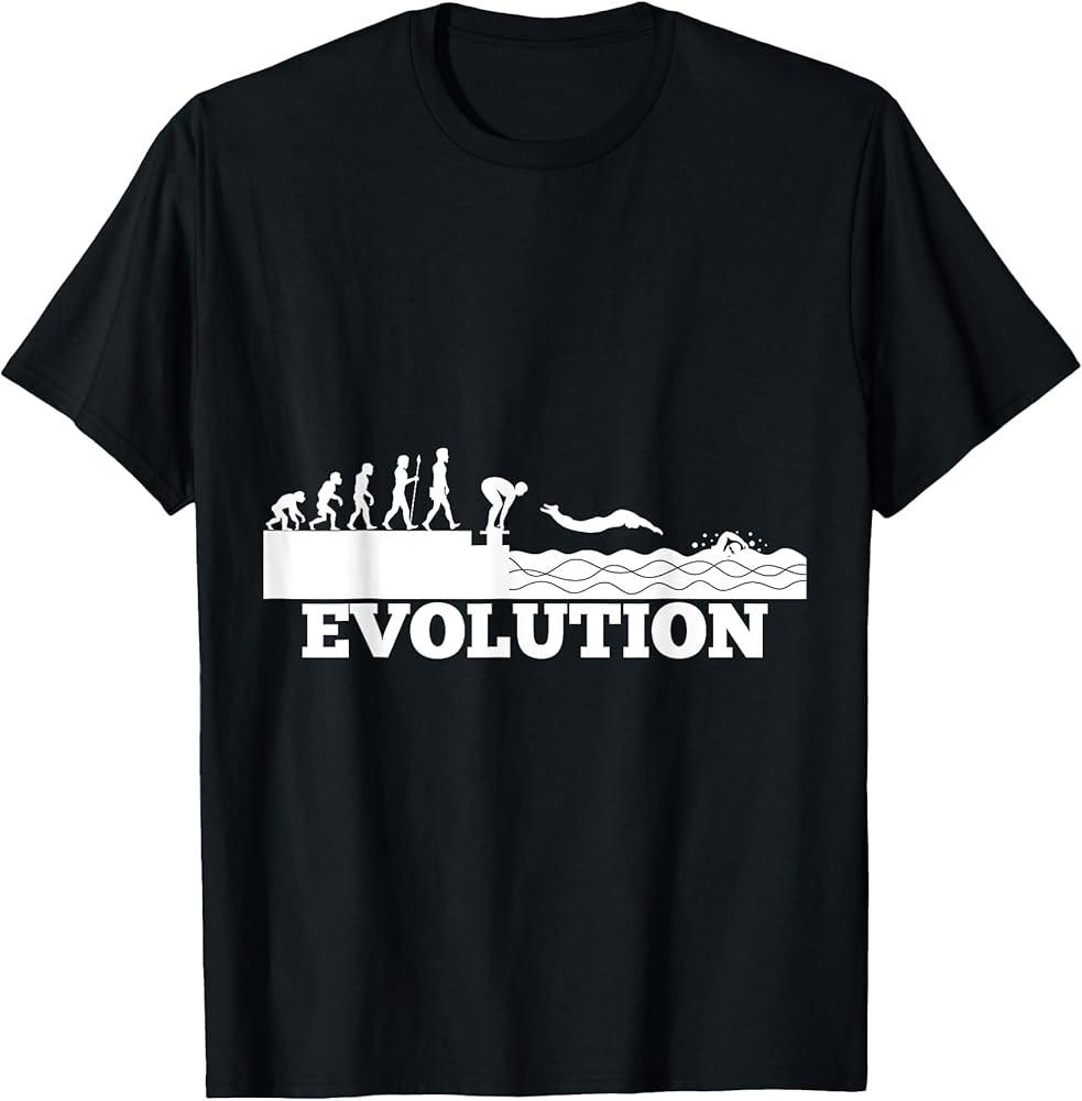 

Fun Evolution Swimming Pool Swim Sport Lover Gift TShirt Unisex T-Shirt S