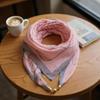 Warm Square Scarf Magnetic Buckle Triangular Silk Scarf Cotton Scarf Women's Spring Autumn and Winter Fashion Scarf