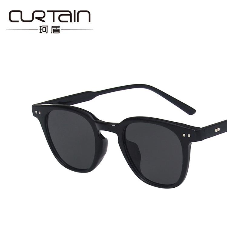 Rice nail square sunglasses new sunglasses UV protection plain Internet celebrity concave sunglasses