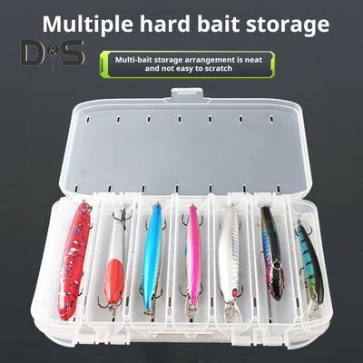 Double-sided Fishing Lure Box Portable Clear Waterproof Heavy Duty Artificial Hand Soft Baits Fishing Accessories Organizer Storage Case