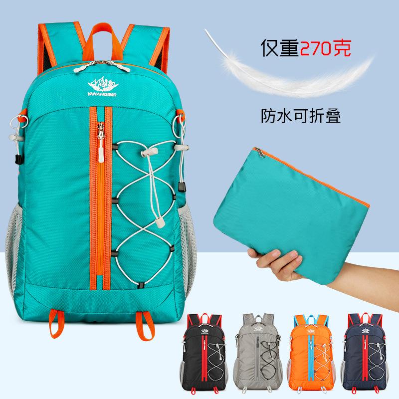 Schoolbag Outdoor Backpack, Oxford Cloth Mountain Cycling Backpack, Ultra-lightweight, Multifunctional Casual Foldable, Large Capacity Off-road