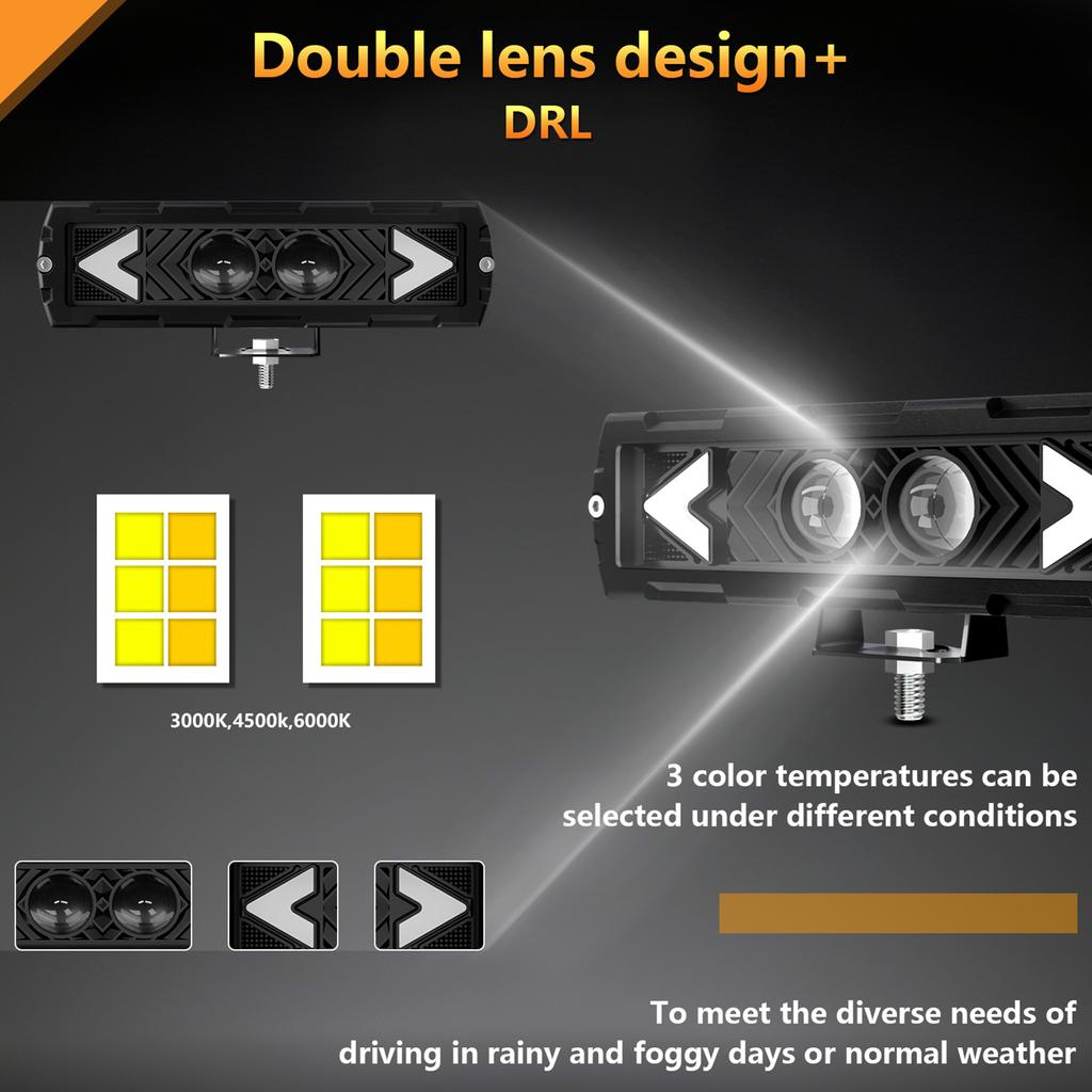 6-inch LED Light  , 120W 12000LM   FogCelsius Driving Lights, Waterproof DRL LED Work Lamps for Truck Boat UTV ATV  , 2 Pack