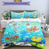 3pcs SpongeBob Bubble Fun Printed Quilt Set Soft and Comfortable Quilt Cover for Bedroom, Guest Room F080