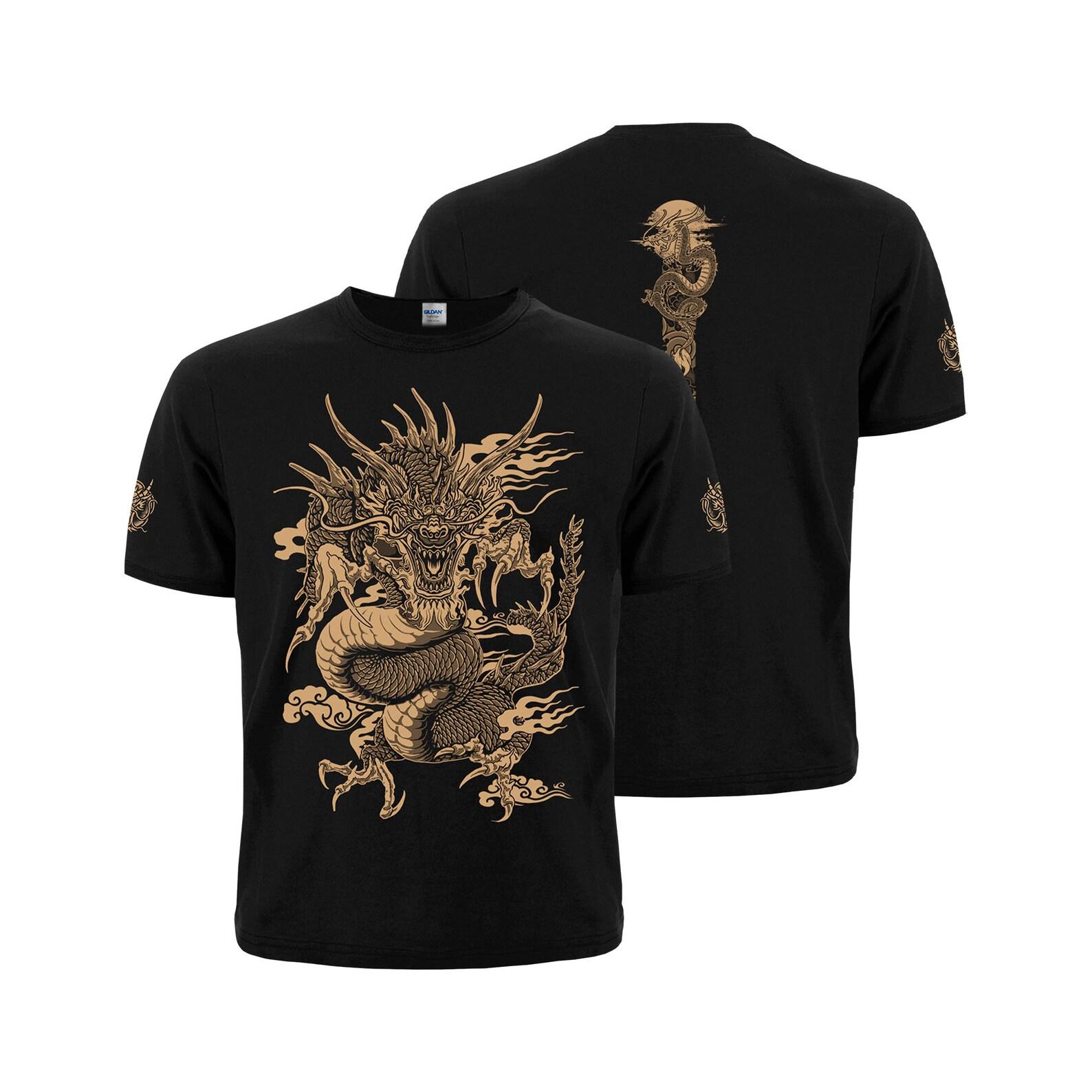 Japanese Dragon T-Shirt: Tattoo Style Mythical Creature S