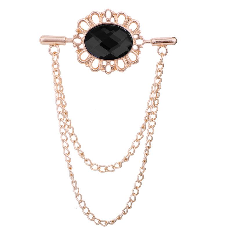 Latest Stylish Fashionable Metallic Crytal Tassel Pin Brooch Shirt Collar Pin Scarf Buckle Badge Corsage Brooches Women Men Jewelry AccessoriesFashion
