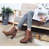 Large Size Cross-border Thick Heel Short Boots Autumn Suede Belt Buckle High Heel Bare Boots Women's Side Zipper Martin Boots