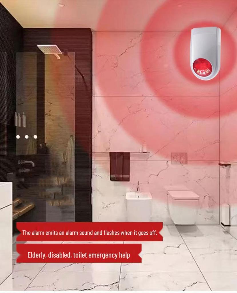Allarme sonoro e luminoso di emergenza senza fili per bagno, senza barriere, per disabili