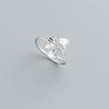 Women's Ginkgo Silver-Plated Adjustable Open Ring: Japanese & Korean Artistic Design, Simple & Fresh Style for Index Finger or Best Friend Gift.
