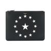 Classic Five-Pointed Star Print Gold Logo Leather Clutch Unisex Clutch Black BK06072772-004
