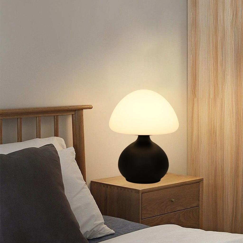 USB Nordic Creative Mushroom Desk Lamp with Three Color Modes for Hotel Bedroom Decorative Desktop