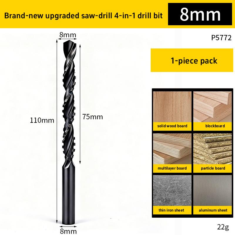 HSS Universal Drill Bit For Drilling Reaming Woodworking Electric Drill Serrated Drill Cutting In Wood Metal Versatile 4 In 1