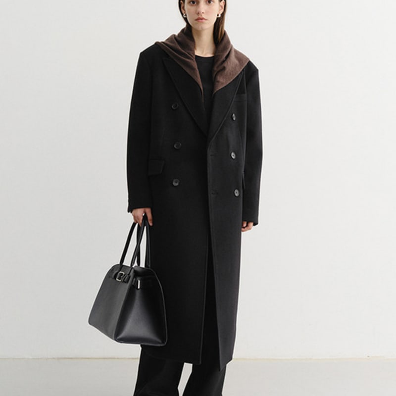 Dunst for WOMEN CASHMERE LAYERED MUFFLER DARK BROWN_UDMU5F105W3